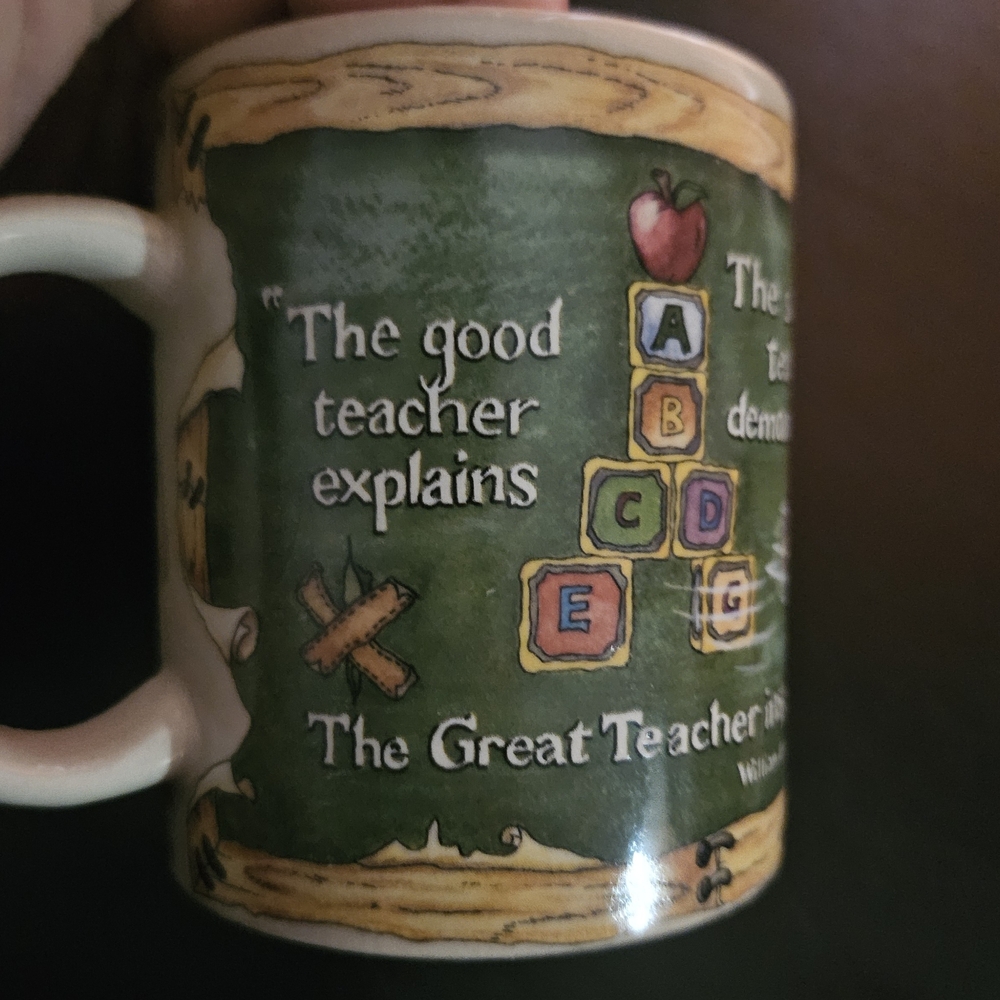 Boyds Bears Green and Cream Teacher Mug